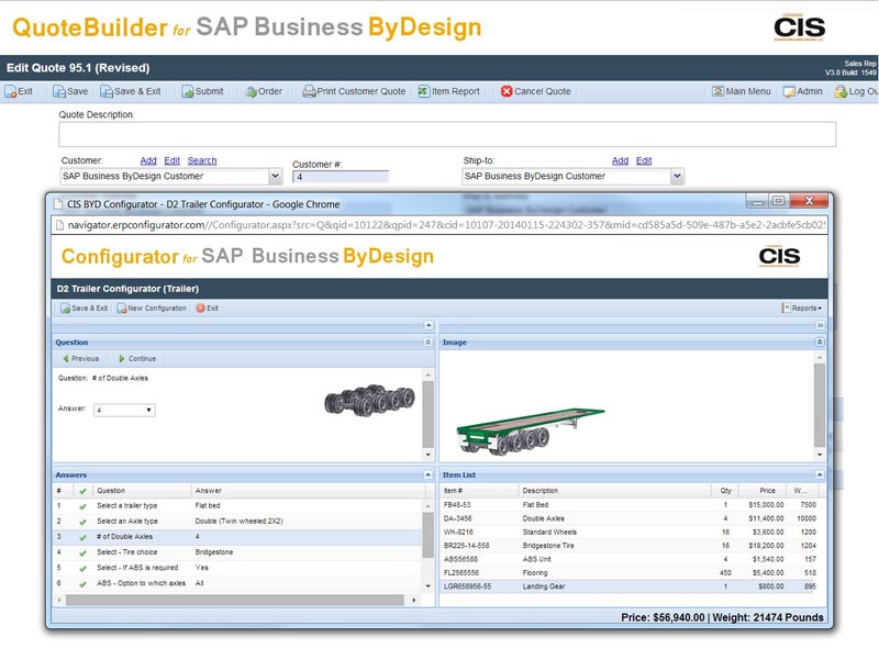 Configurator integration with SAP Business By Design