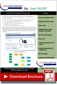 Download the CIS Configurator - SAGE 300 ERP integration brochure