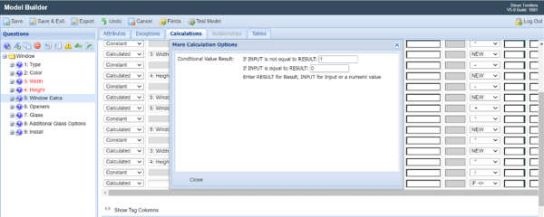 Extended calculation options displayed within ModelBuilder